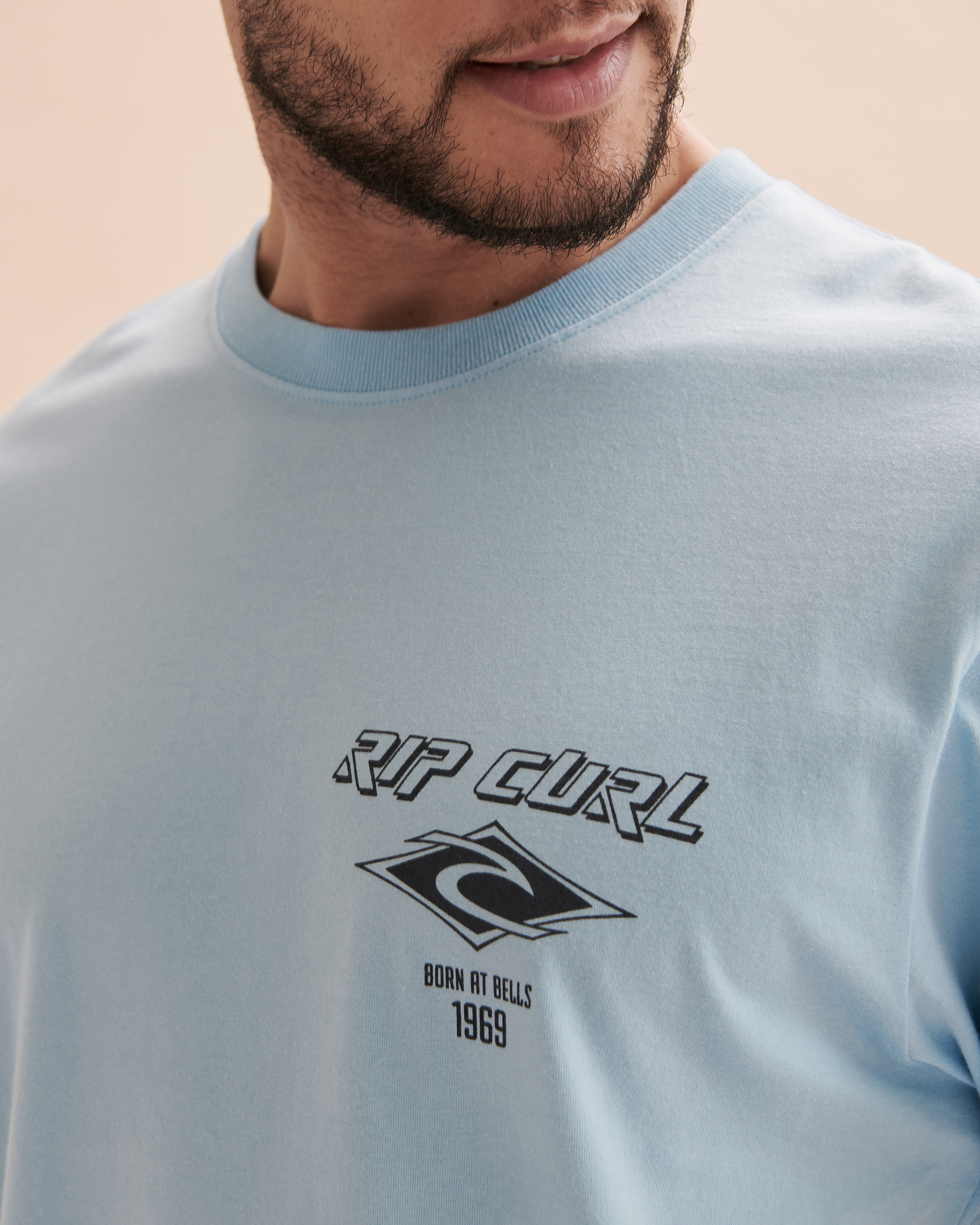 RIP CURL Fade Out Icon T-shirt Blue CTESS9 - View3