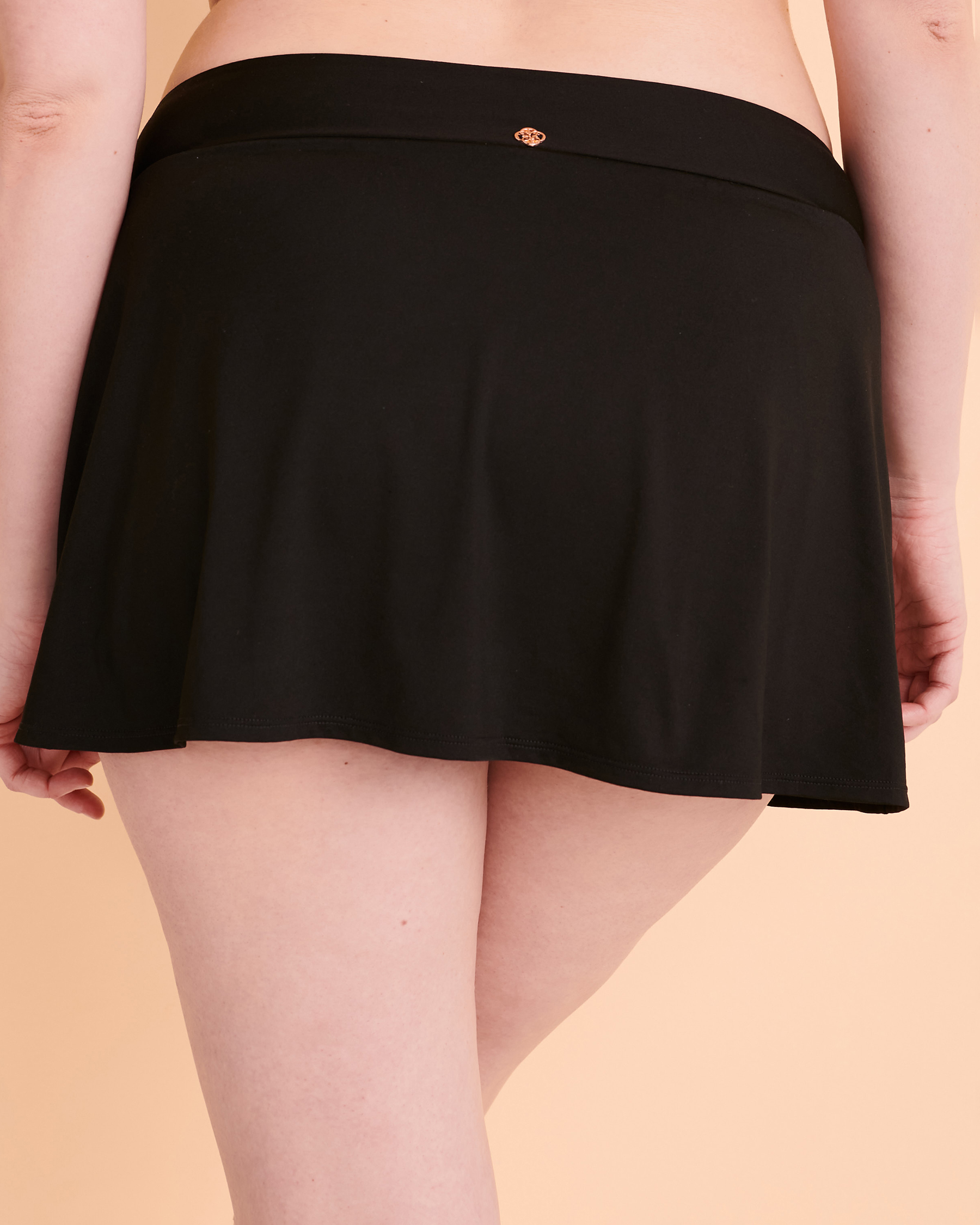TURQUOISE COUTURE Solid Skirt Bikini Bottom Black 01300202 - View2