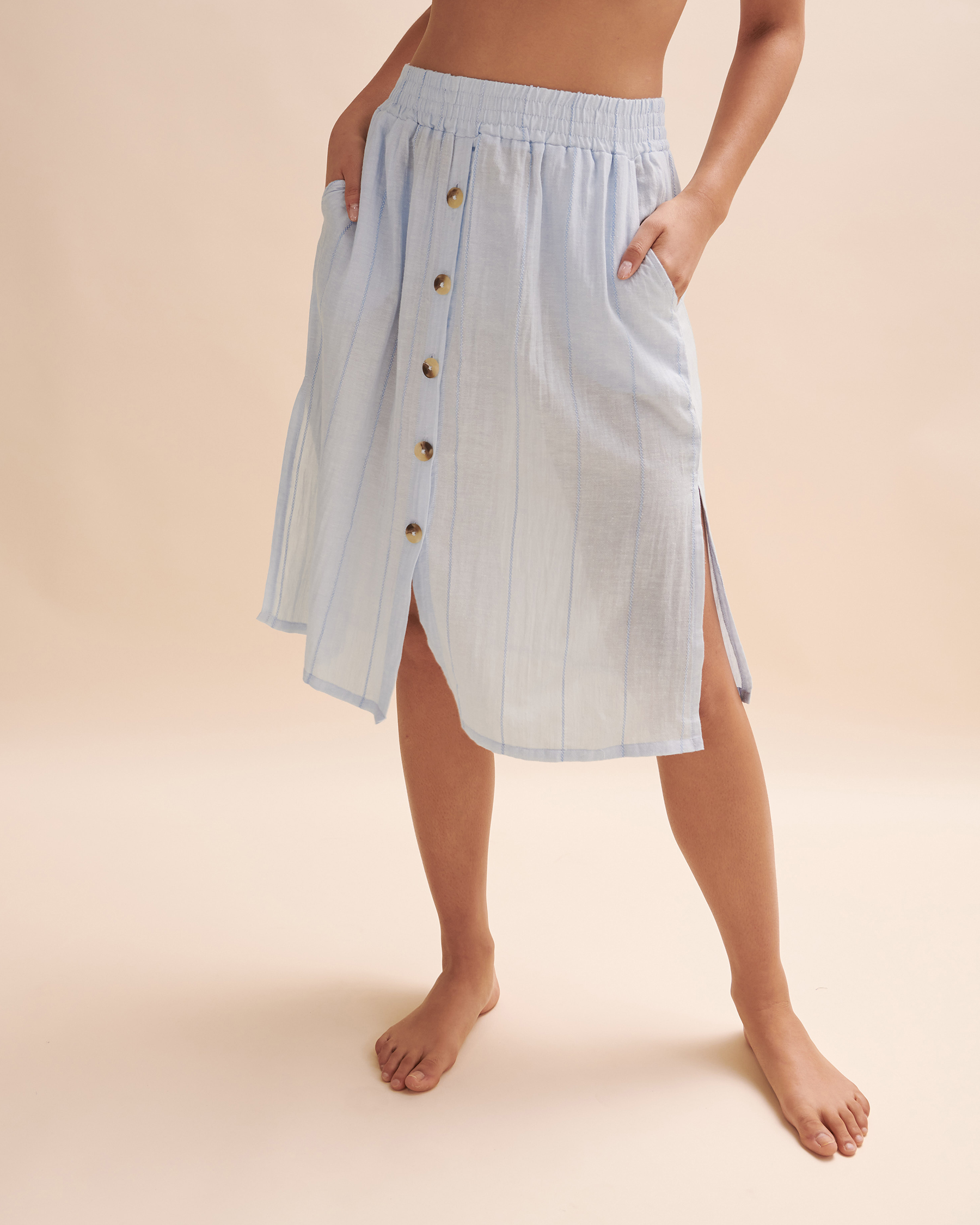 TROPIK Skirt with Buttons Wavy stripes 02200040 - View3