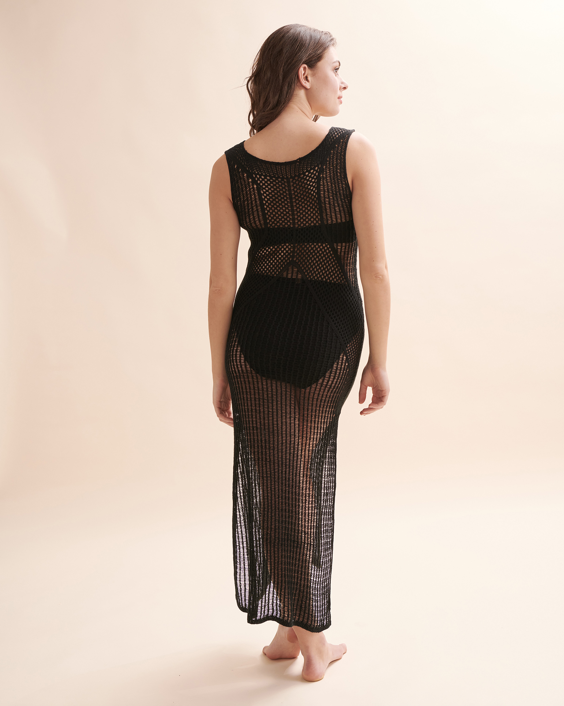 URBAN LUX Crochet Maxi Dress Black 2307 - View4