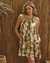 TURQUOISE COUTURE High Neck Halter Dress Jungle leaves print 02300090 - View1