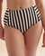 JANTZEN Bas de bikini taille haute Debra Terra Stripes Rayures noires JZ23182H - View1