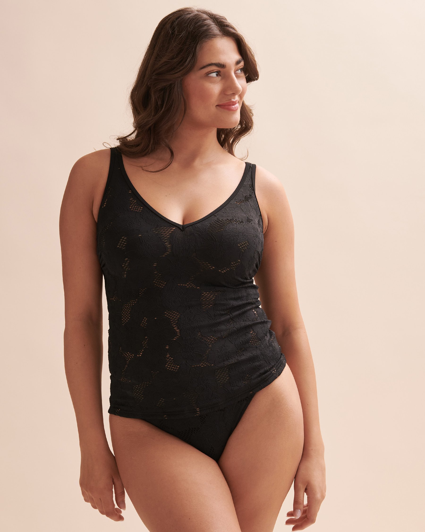 PROFILE Late Bloomer Lace D Cup Tankini Top Black Bikini Village