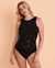 PROFILE Late Bloomer Lace High Neck One-piece Swimsuit Black E23052049 - View1