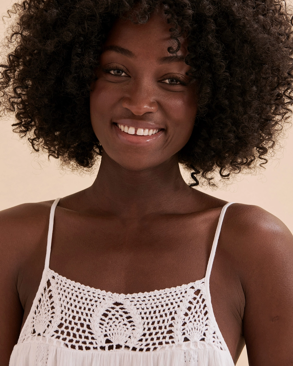 RIP CURL Alira Midi Dress with Crochet Detail White Bikini Village