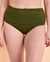 TURQUOISE COUTURE Solid High Waist Bikini Bottom Olive 01300205 - View1