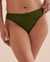 TURQUOISE COUTURE Bas de bikini plissé coupe en V Solid Olive 01300206 - View1