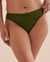 TURQUOISE COUTURE Solid V-Cut Pleated Bikini Bottom Olive 01300206 - View1