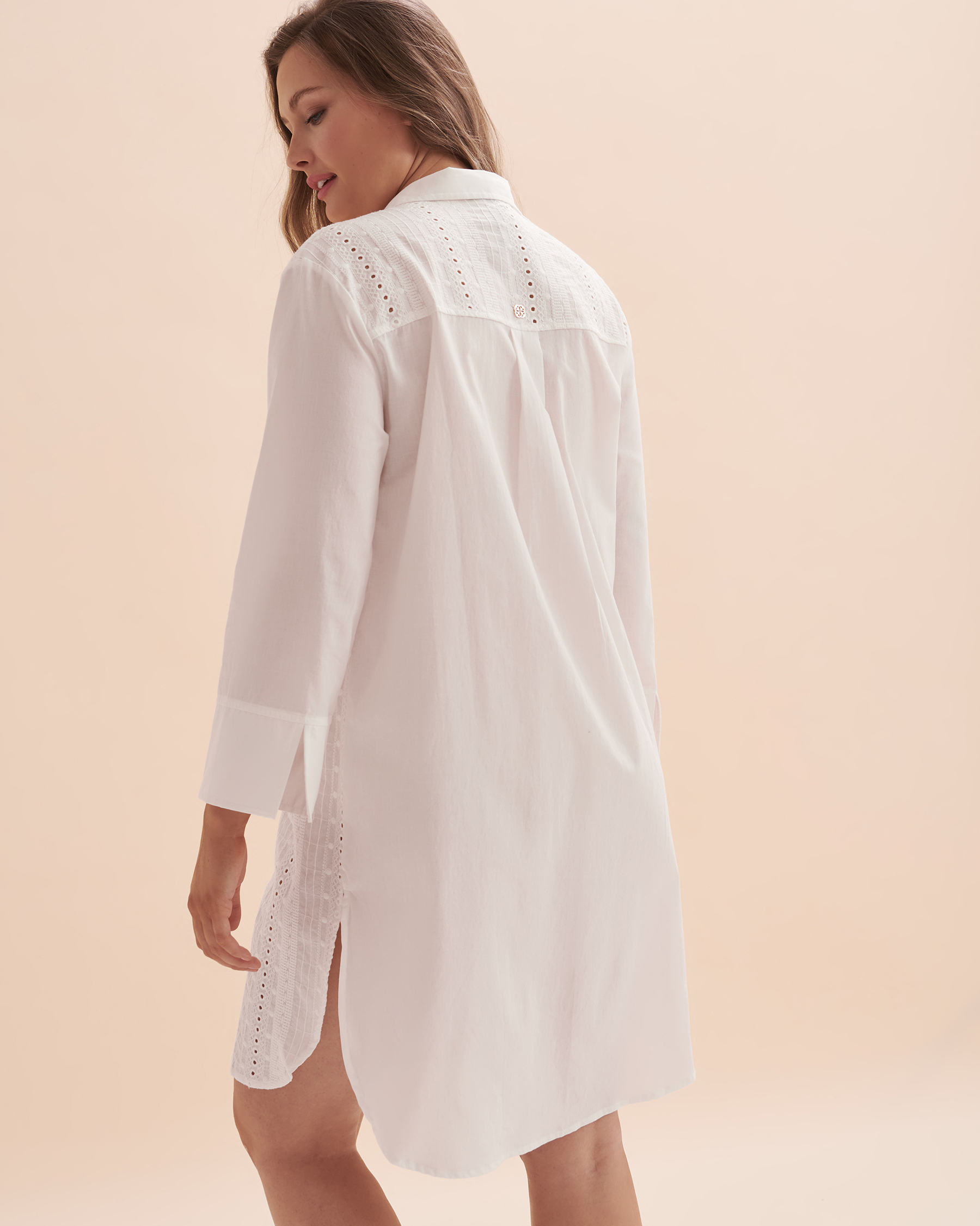 TURQUOISE COUTURE Robe chemise à œillet Blanc 02300091 - Voir2