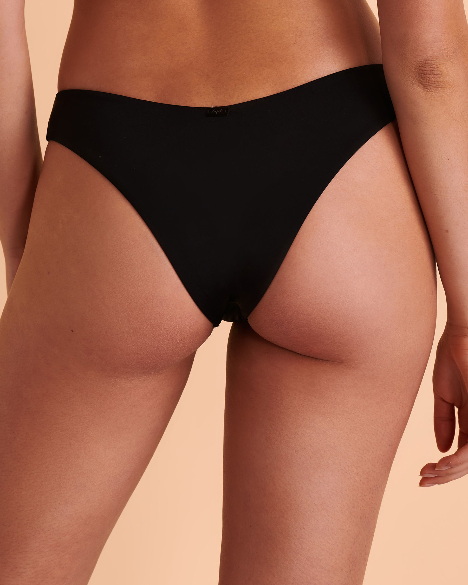 TROPIK Solid Cheeky High Leg Bikini Bottom Black 01300212 - View2