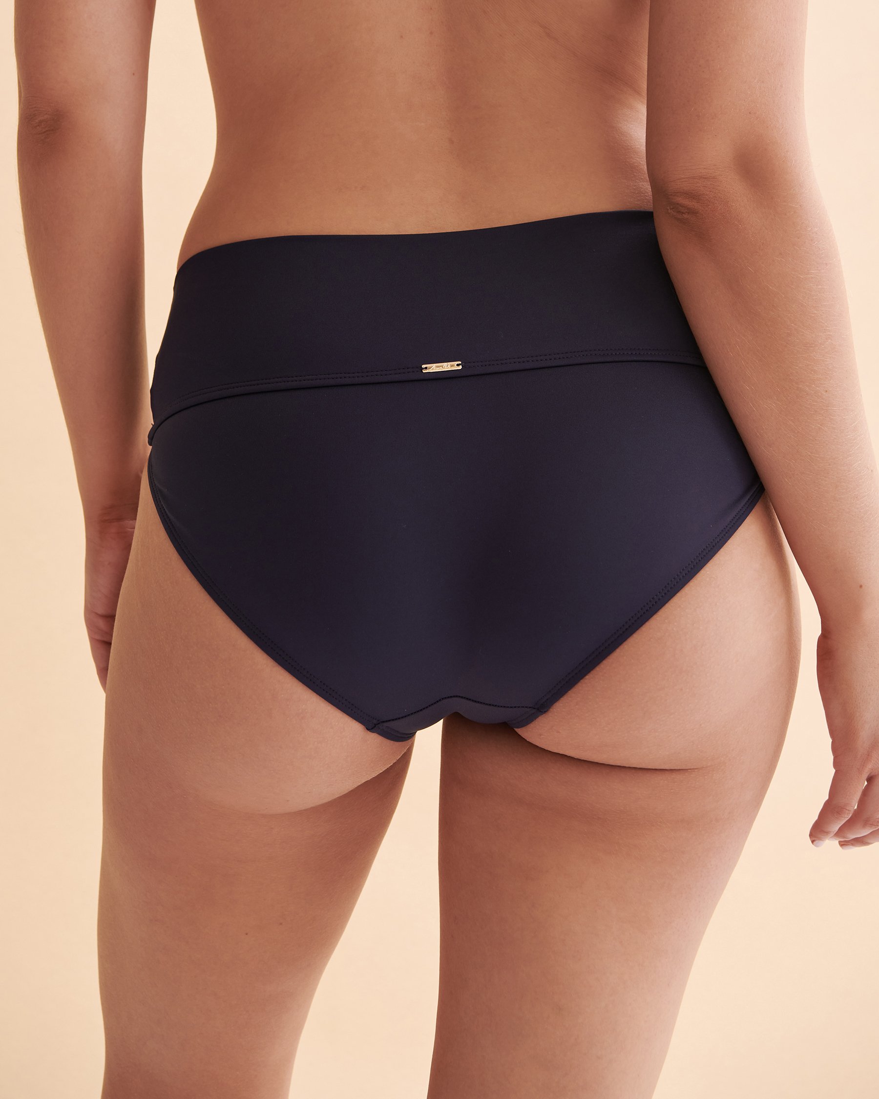 ANNE COLE Live in Color High Waist Bikini Bottom - Navy