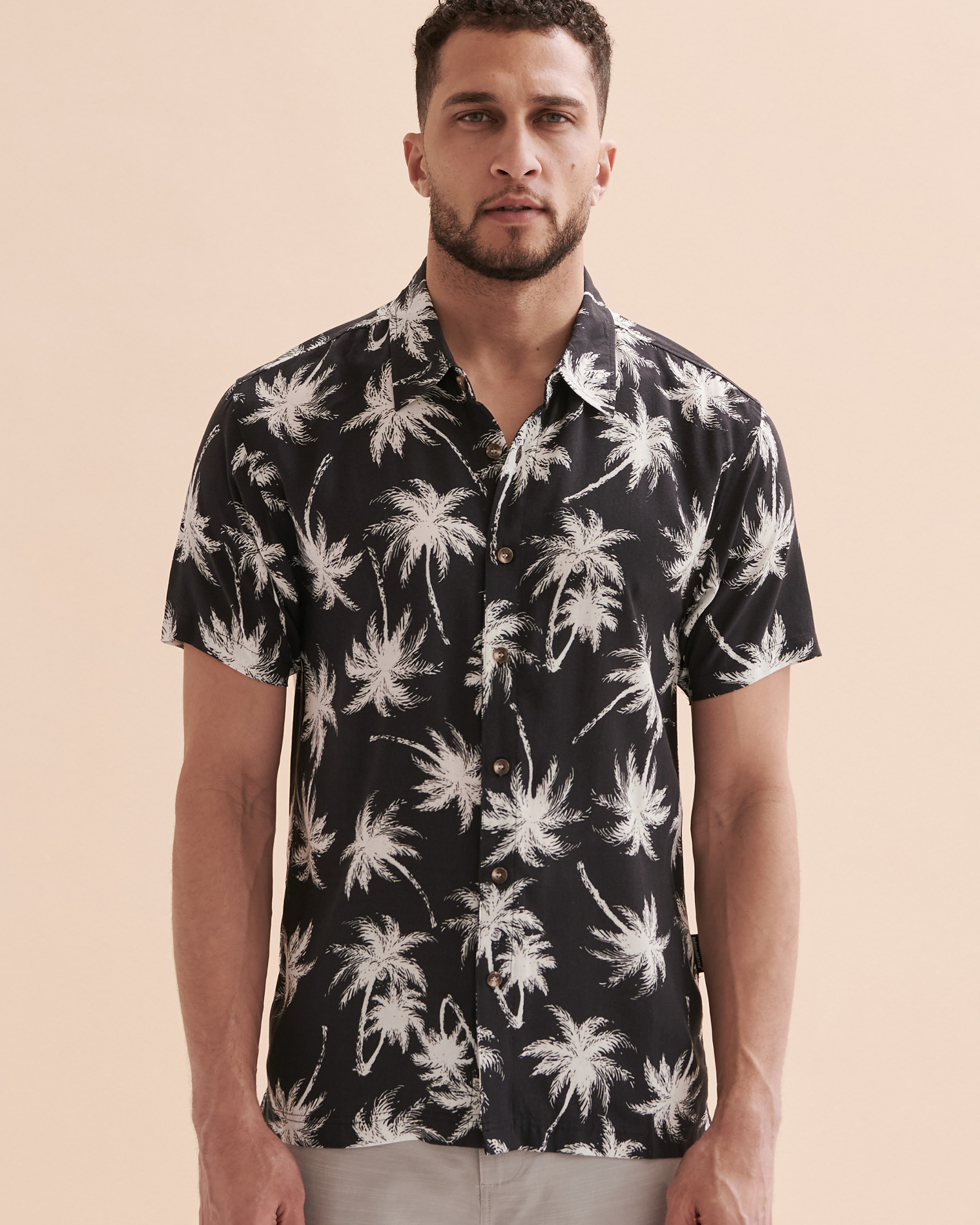 ISLANDHAZE Chemise à manches courtes Palm Palmiers noirs MS321800 - Voir4
