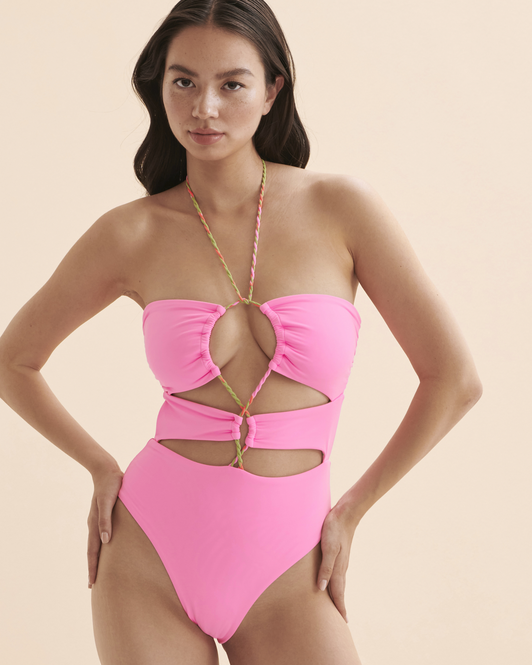 MAAJI Bombon Pink Reversible One-piece Swimsuit Rose candy 3571SOC001 - View3