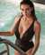 SANTEMARE Rib  Deep Plunge One-Piece Swimsuit Black 01400032 - View1