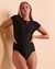 SEATONIC Maillot une-pièce manches courtes MESH Noir 01400015 - View1