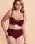 TURQUOISE COUTURE ZINFANDEL D Cup Bandeau Bikini Top Red grape 01200031 - View1