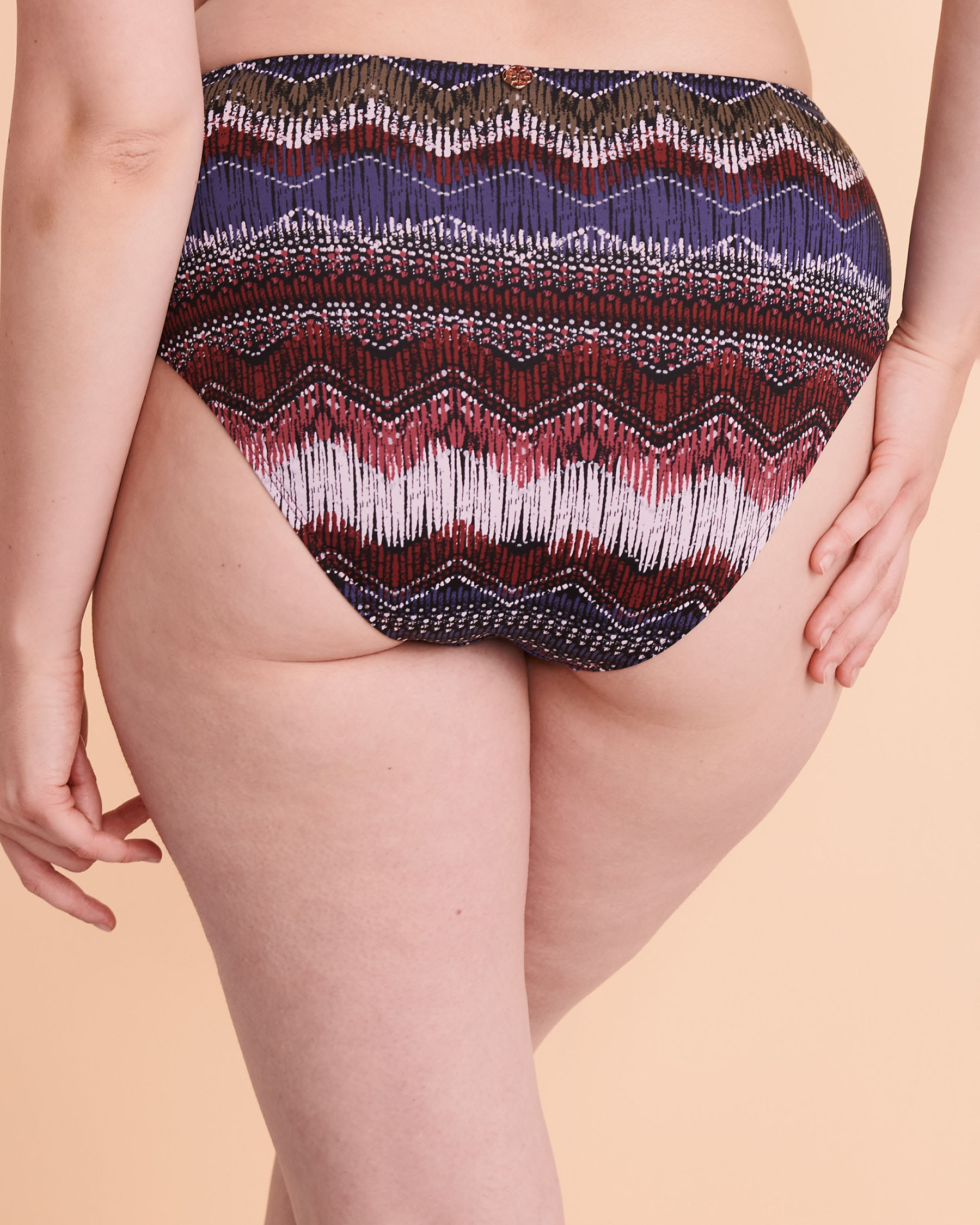 TURQUOISE COUTURE FADED High Waist Bikini Bottom Geometric print 01300142 - View2