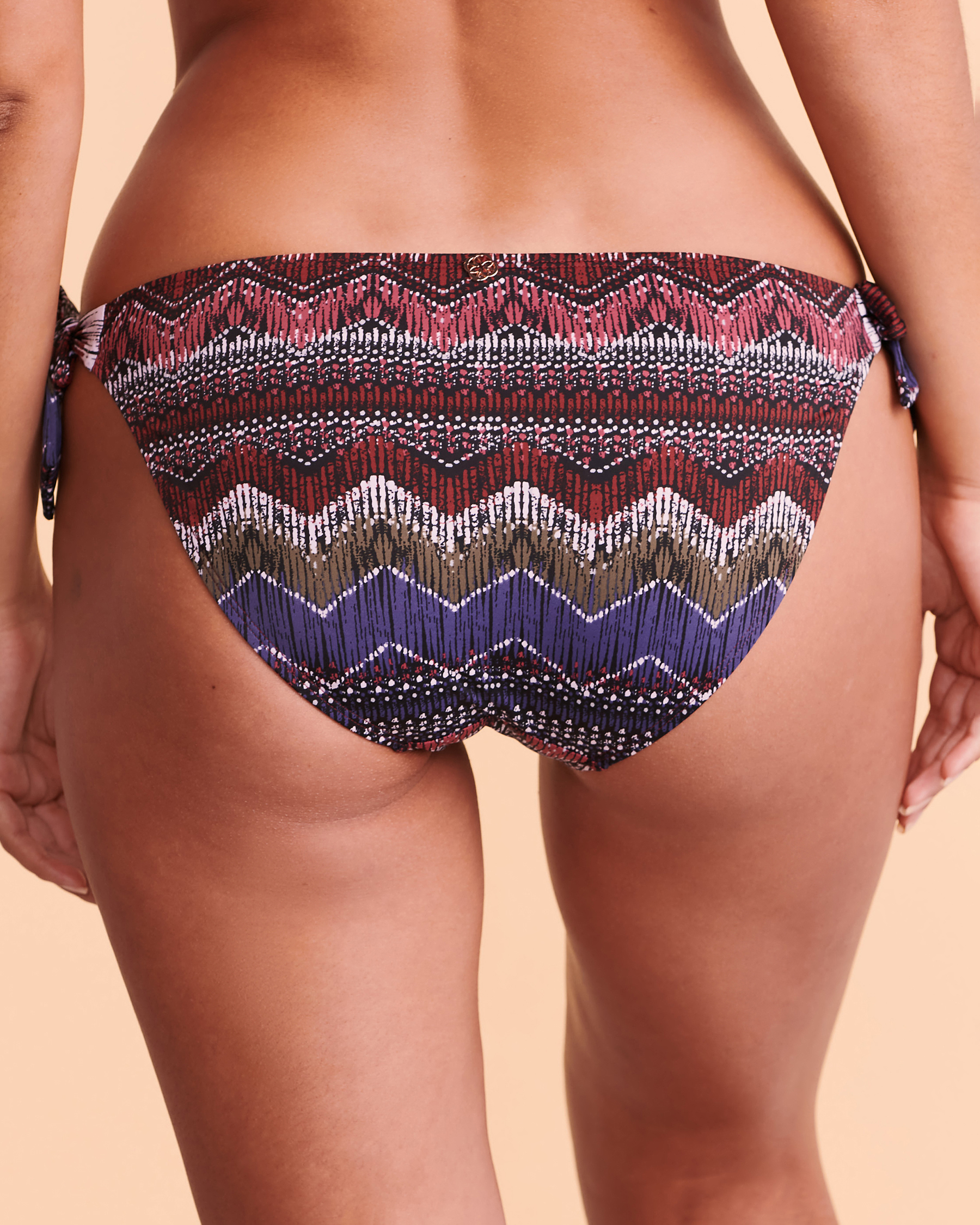 TURQUOISE COUTURE FADED Side Tie Bikini Bottom Geometric print 01300143 - View3