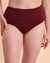 TURQUOISE COUTURE ZINFANDEL Shirred High Waist Bikini Bottom Red grape 01300145 - View1