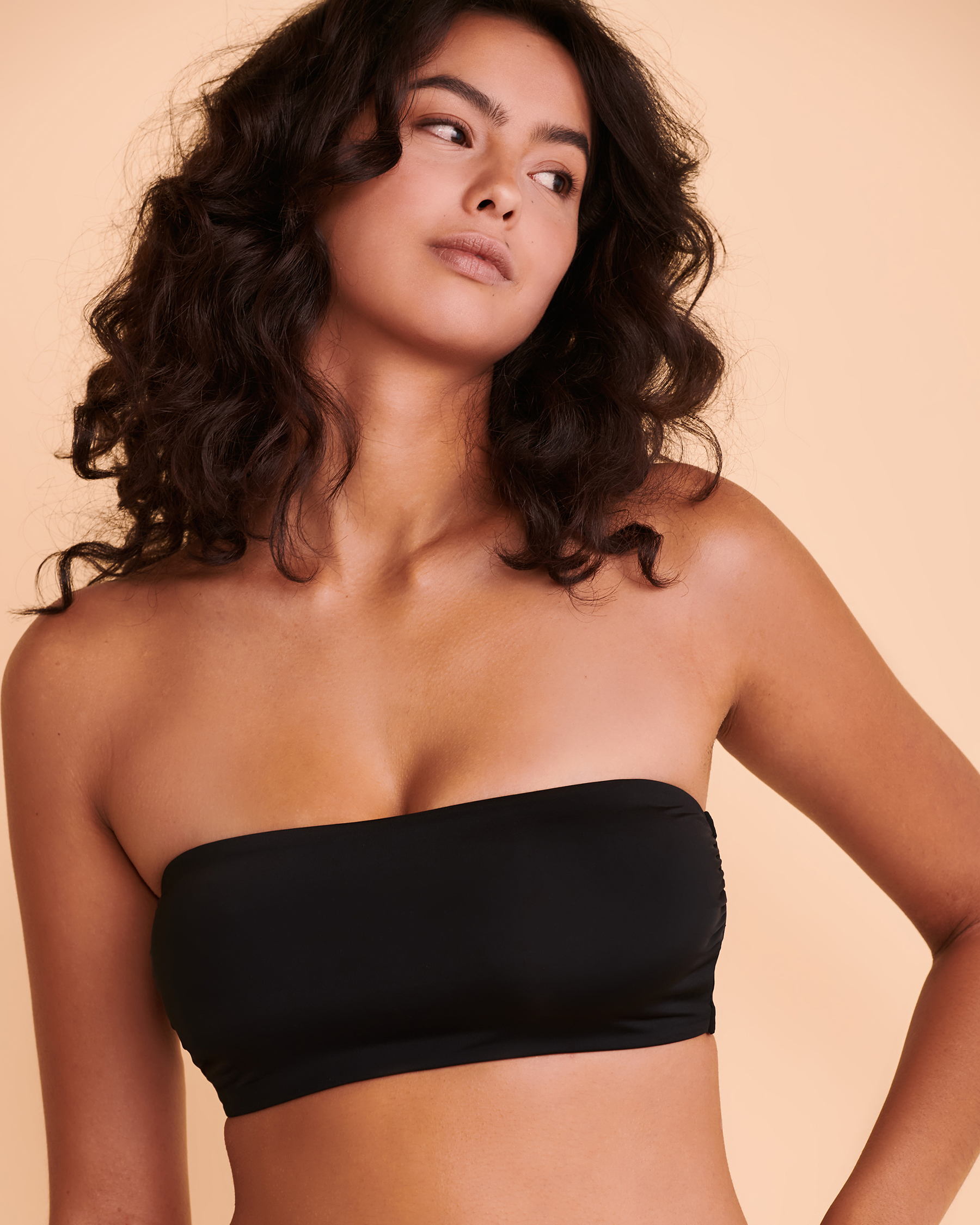 TROPIK SOLID Convertible Bandeau Bikini Top - Black