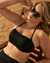 TURQUOISE COUTURE SOLID Halter Bandeau Bikini Top Black 01100133 - View1