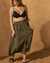 TURQUOISE COUTURE Buttoned Long Skirt Olive 02200032 - View1