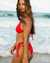 BILLABONG Good Vibes Side Tie Thong Bikini Bottom Sunset Red ABJX401038 - View1