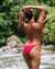 EIDON Sorbet Tiki Textured Side Tie Brazilian Bikini Bottom Pink Raspberry 3521328 - View1