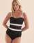 ANNE COLE Meshing Around Bandeau One-piece Swimsuit Black 24MO05001 - View1
