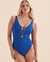 BLEU ROD BEATTIE Let's Get Knotty Lace-up One-piece Swimsuit Azure Blue RBKN00275 - View1
