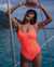 EIDON Sorbet Naomi Textured One-piece Swimsuit Sour Peach 3521364 - View1