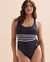 NAUTICA Heritage Cross-back One-piece Swimsuit Navy & White 8L3HR20 - View1