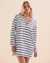 NAUTICA Set Sail Long Sleeve Hooded Tunic Navy Stripes 8L4SS97 - View1