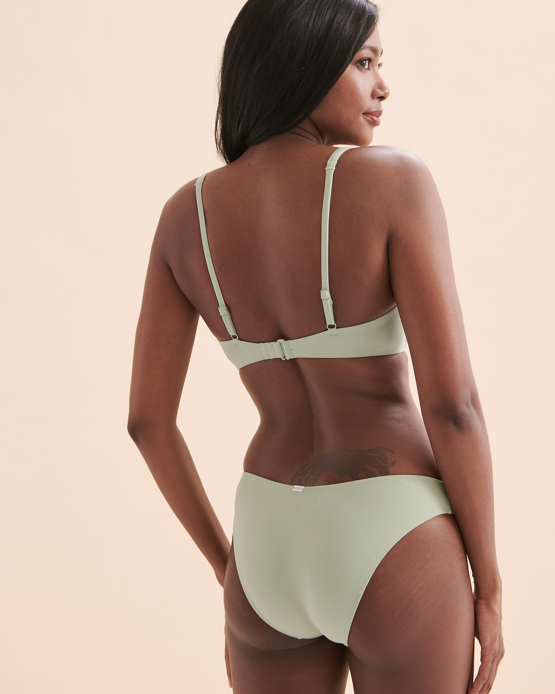TROPIK Textured Underwire Bralette Bikini Top Frosty Green 01100247 - View2