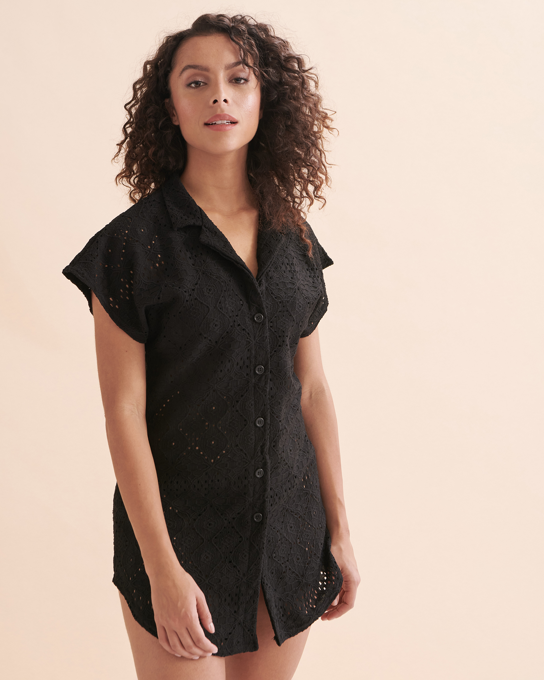 Black short sleeve shirt dress shop