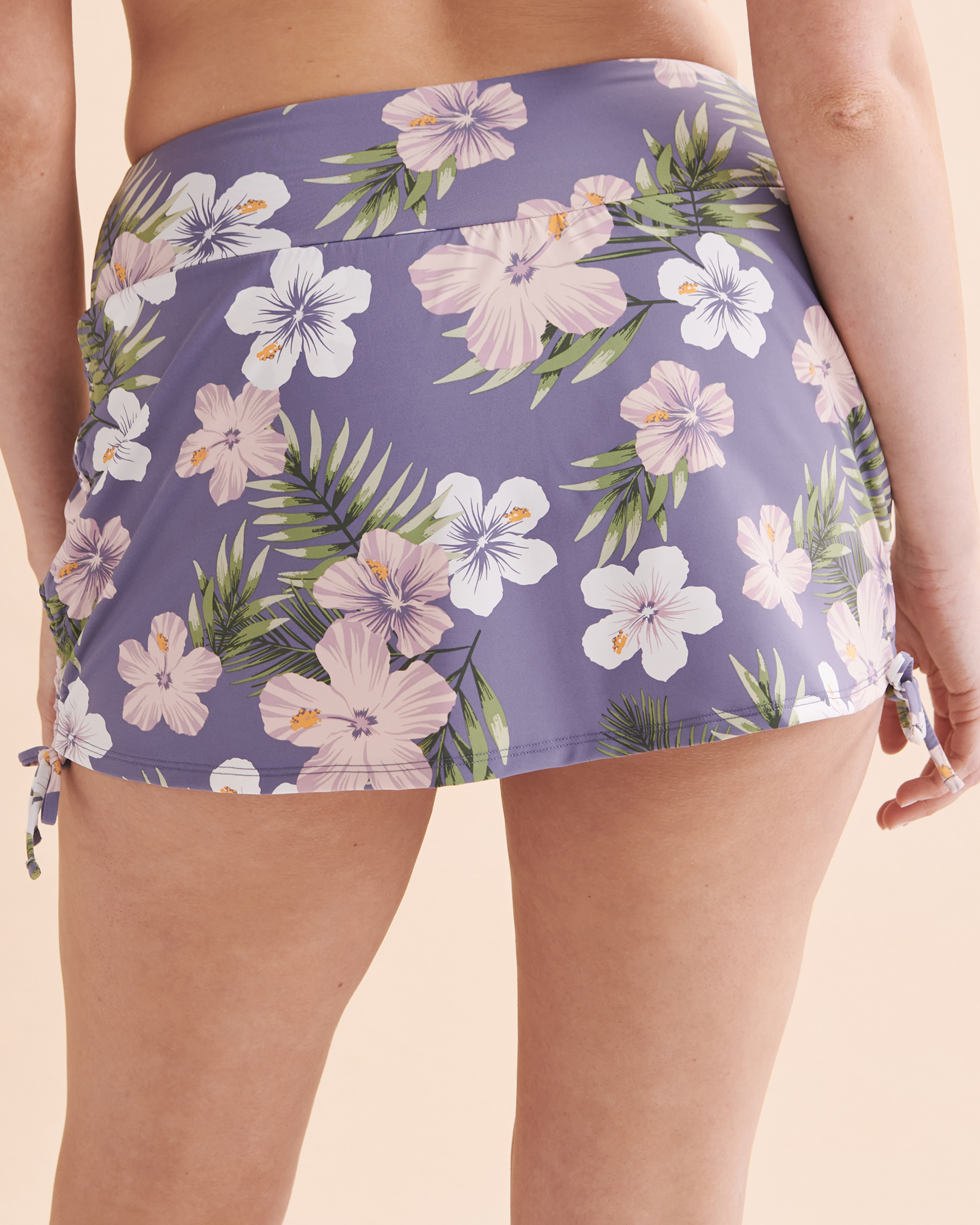 EAU DE SEA Bas de bikini jupe taille haute à fleurs tropicales Floral Gris 01300280 - Voir7