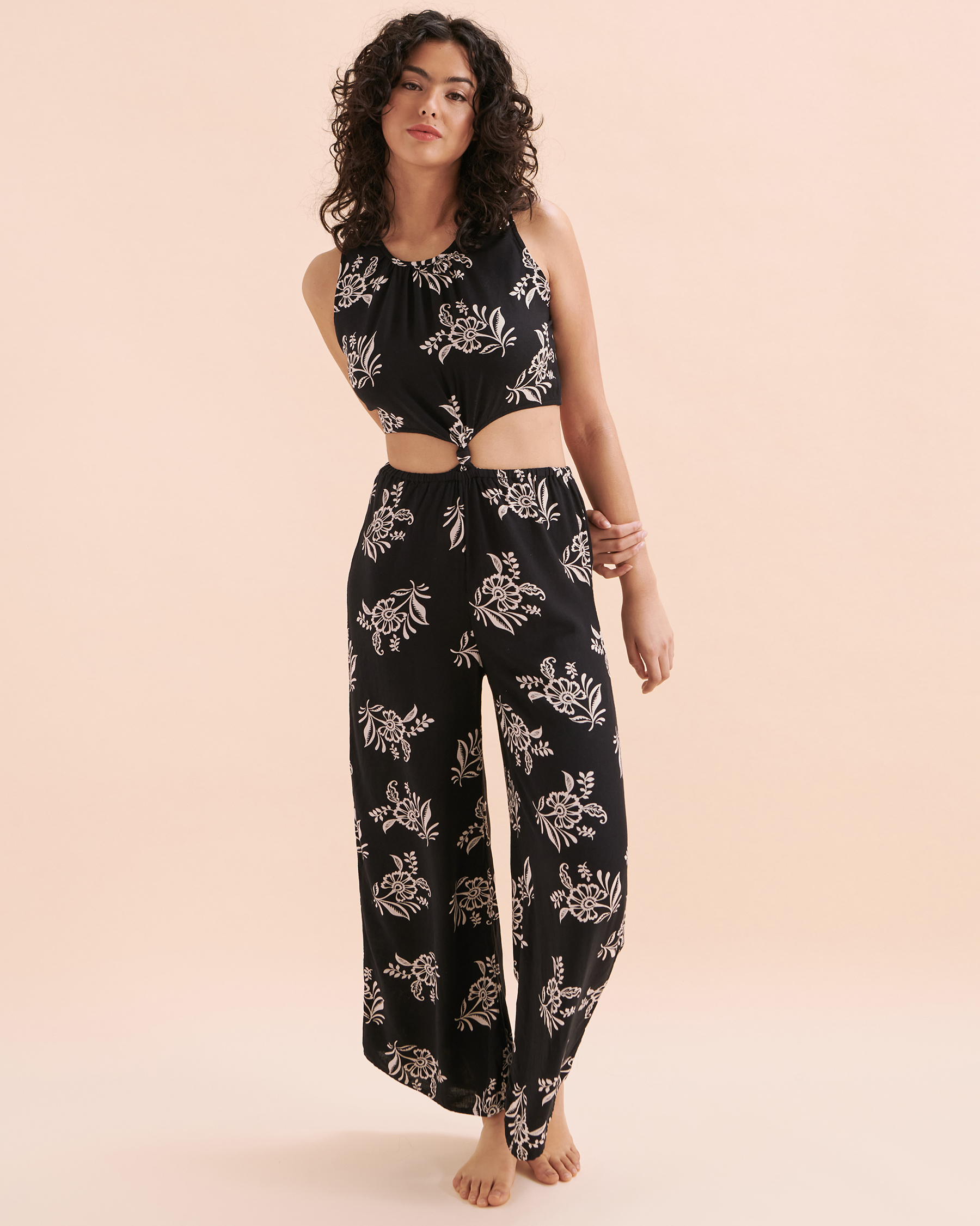 Front knot jumpsuit discount