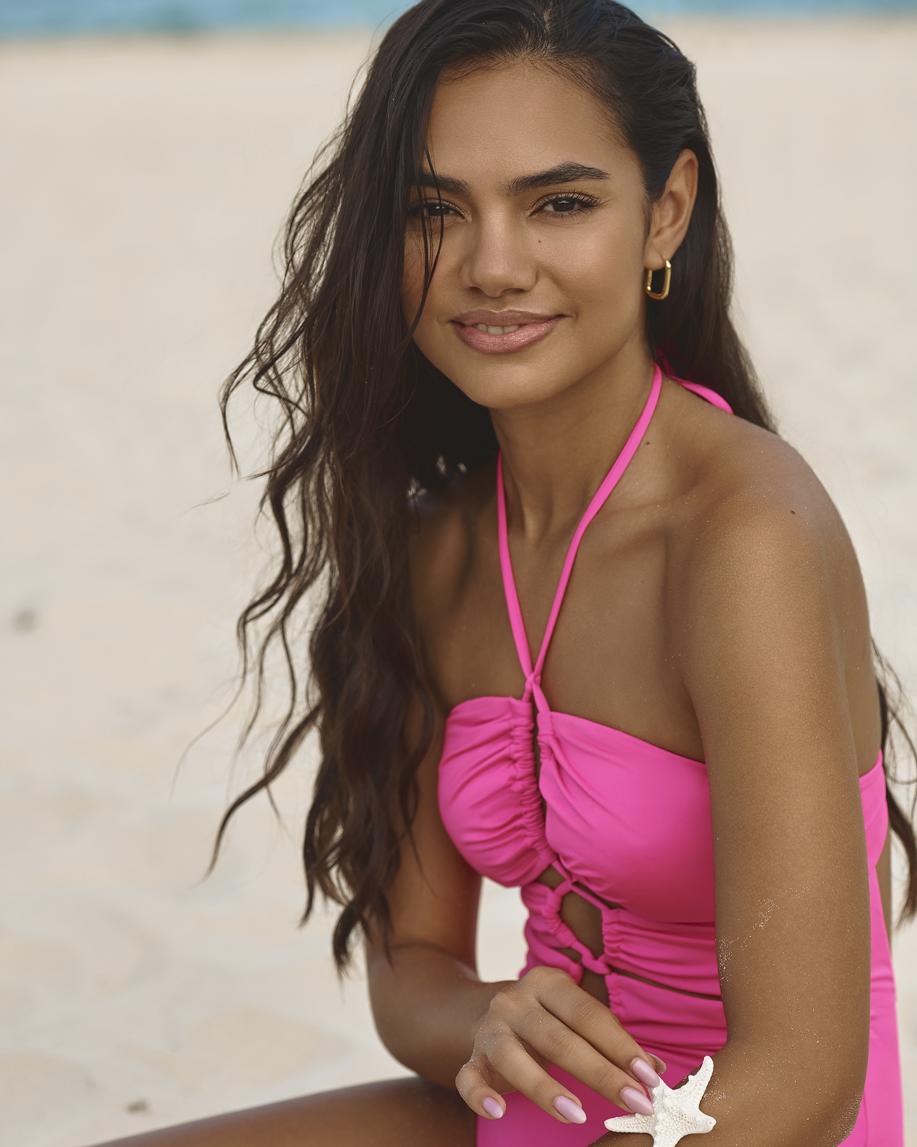 SEATONIC Neon Cut-out One-piece Swimsuit Neon Pink 01400061 - View5