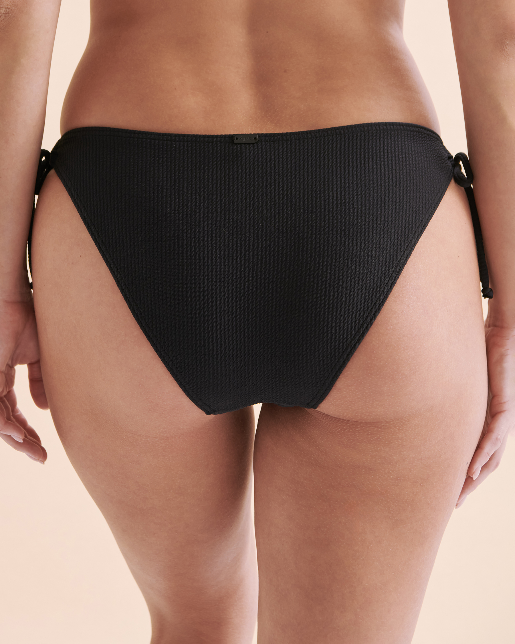 TROPIK Textured Side Tie Bikini Bottom Black 01300285 - View3