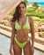 SEATONIC Bright Shiny Plunge Triangle Bikini Top Lime 01100268 - View1