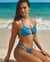 SEATONIC Bright Shiny Halter Bikini Top Blue 01100267 - View1