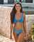 SEATONIC Bright Shiny Plunge Triangle Bikini Top Blue 01100268 - View1