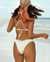 TROPIK Ribbed V-cut Thong Bikini Bottom White 01300302 - View1