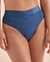 EVERYDAY SUNDAY Bas de bikini taille haute coupe en V Rainforest Tale Bleu foncé ESBEAW00954A - View1