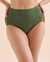 JANTZEN Solid Shirred Side High Waist Bikini Bottom Green JZ23170H - View1