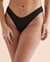 TROPIK Textured V-cut Thong Bikini Bottom Black 01300300 - View1