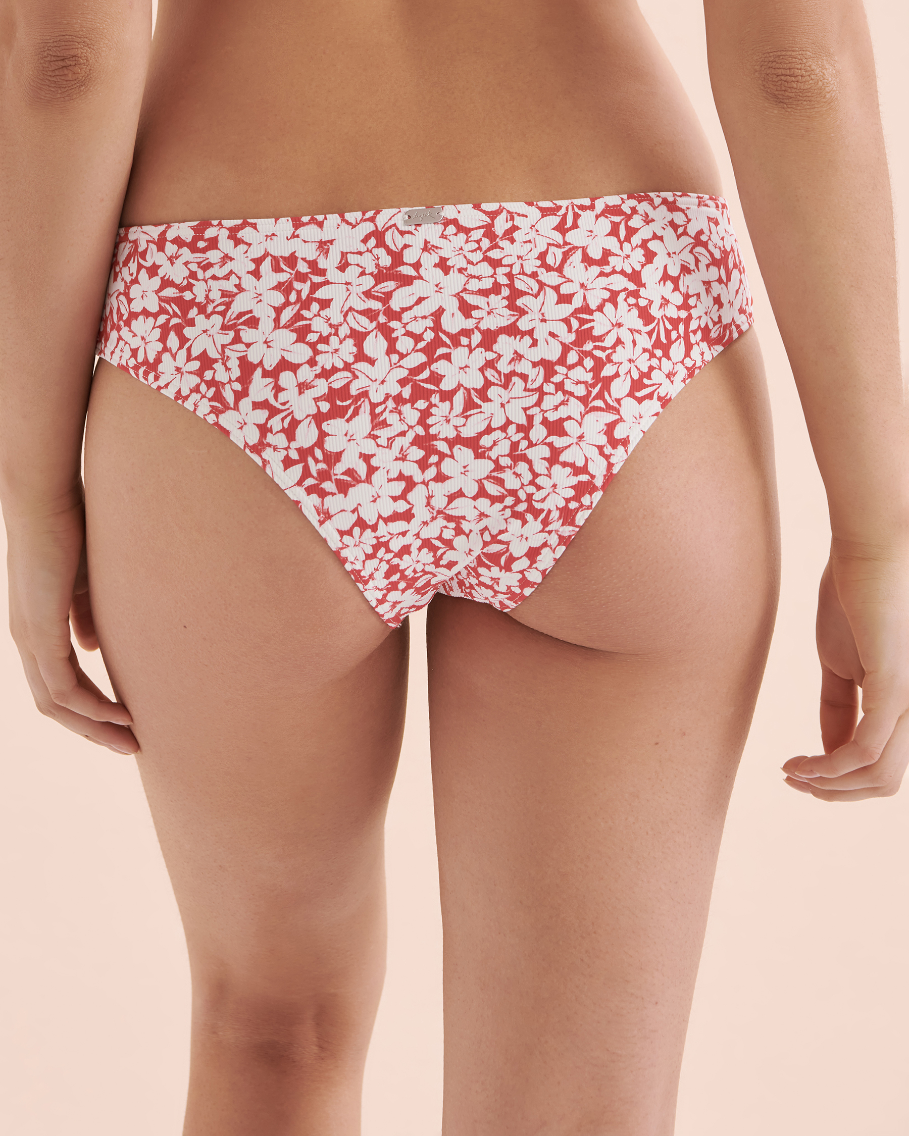 Red Floral Cheeky Bikini Bottom