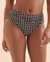 TURQUOISE COUTURE Black Geometric High Waist Bikini Bottom Black Geometric 01300306 - View1