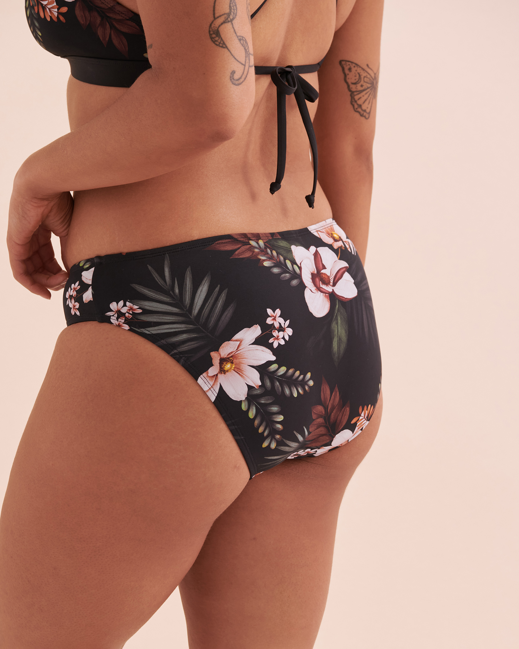 Black floral bikini bottoms shop