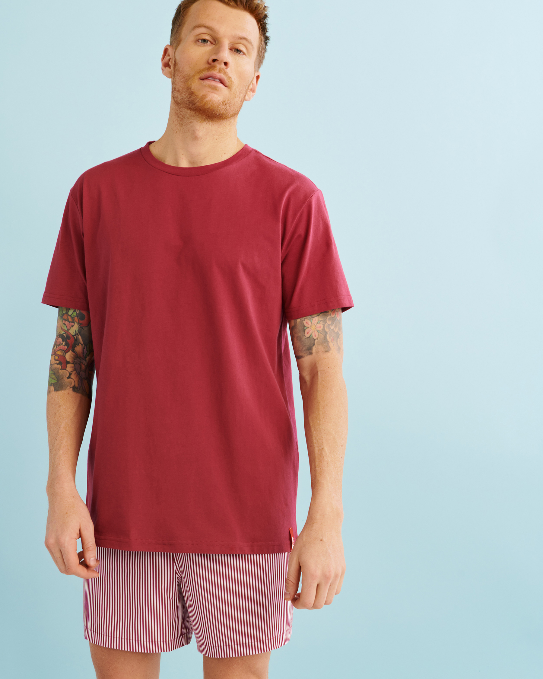 HAMABE Classic T-shirt Red 04100002 - View4